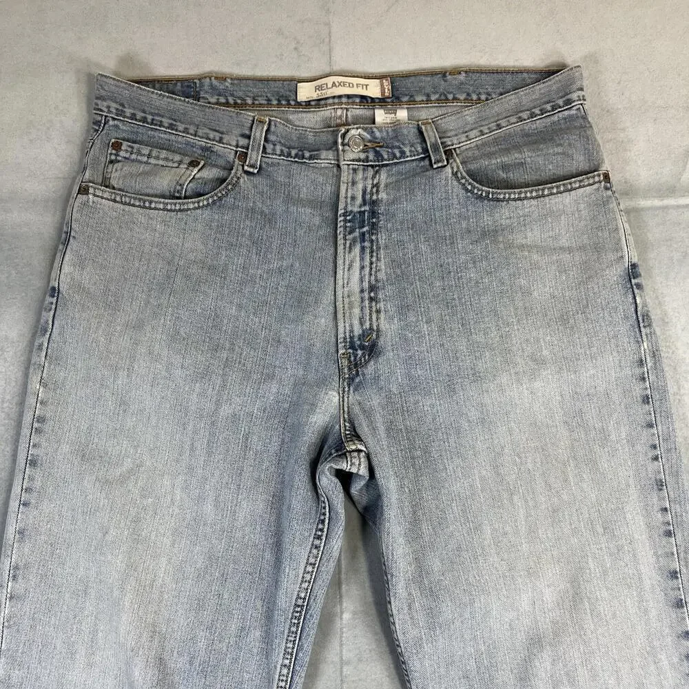 Vintage Levis 550 Jeans Mens 38x32 Blue Light Wash Relaxed Straight Denim Y2K